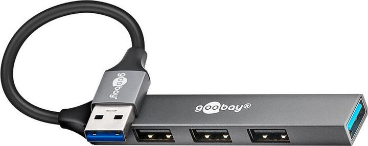 Produktbild Goobay Slim 4-Port USB-Hub, USB-A auf USB-A, USB 3.2 (USB-A, 4 Ports)