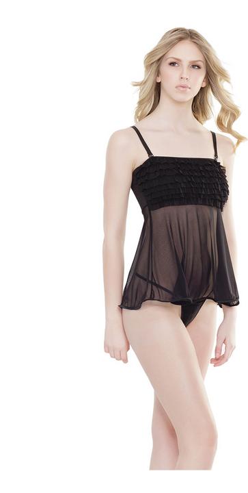 Produktbild Coquette Ruffle Baby Doll - Black - OS (One Size)