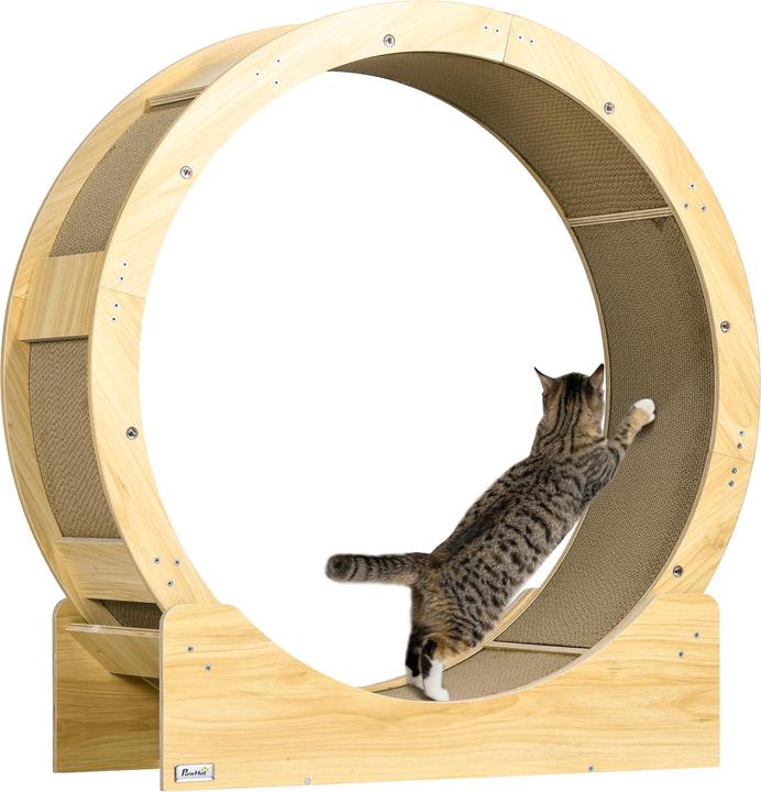 Produktbild PawHut Katzenlaufrad (94 cm, Eiche)