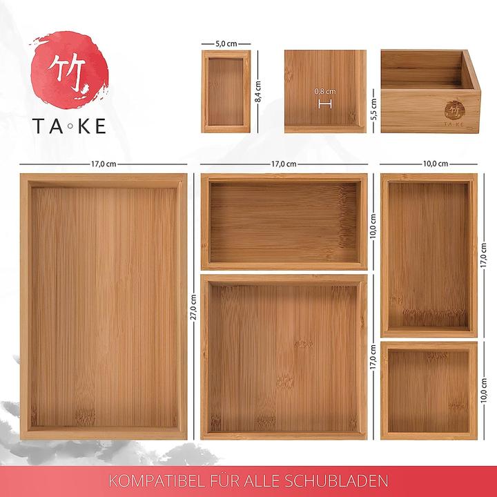 Image du produit Take Système de rangement à 6 tiroirs en bambou 100 naturel