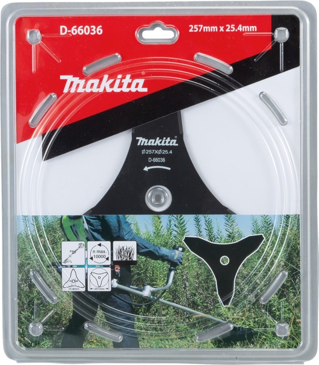 Actual product image Makita D-66036 Thicket Knife 257x25,4mm (Weed whacker, Lawn mower blades + replacement blades garden machinery)