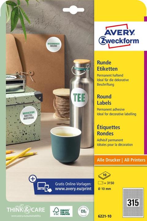 Productafbeelding Avery Runde Etiketten