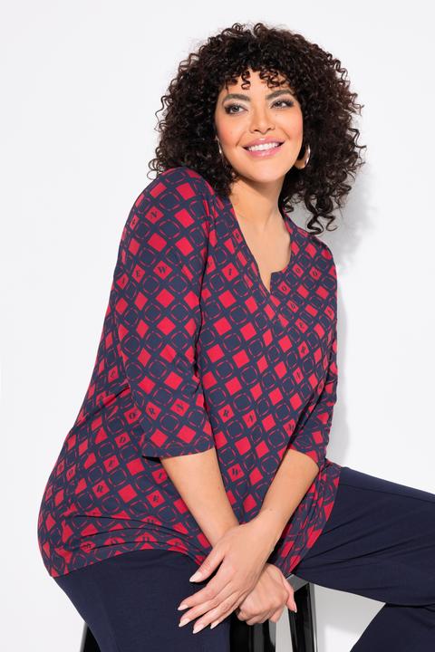 Produktbild Ulla Popken Shirt, grafischer Druck, Tunika-Ausschnitt, 3/4-Arm (42, 44)