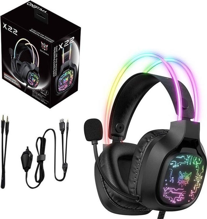 Actual product image Onikuma X22 Gaming headset (black) (Cable)