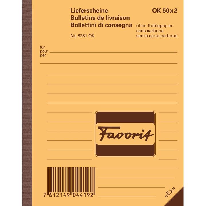 Produktbild Favorit Durchschreibebuch Lieferscheine mit Selbstdurchschreibepapier (100x)