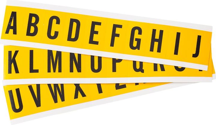 Immagine prodotto Brady Kit 1530-LTR, B-946, Vinile, Lettera: Set di lettere (A-Z), Nero su giallo, 22 x 38 mm, S