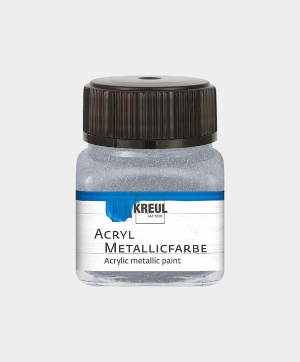 Productafbeelding Kreul Acryl metallic verf, crèmekleurig dekkend, 20 ml (Zilver, 20 ml)