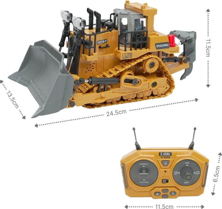 Actual product image Hermex Ferngesteuerter Bulldozer Planierraupe Baufahrzeug Spielzeug 1:24