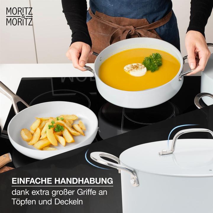 Immagine prodotto Moritz & Moritz Set di pentole e padelle da 7 pezzi Grigio (Set di pentole e padelle da cucina, Alluminio)