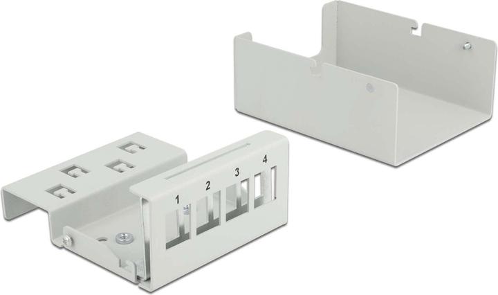 Image du produit Delock Panneau de brassage Keystone 4 ports gris