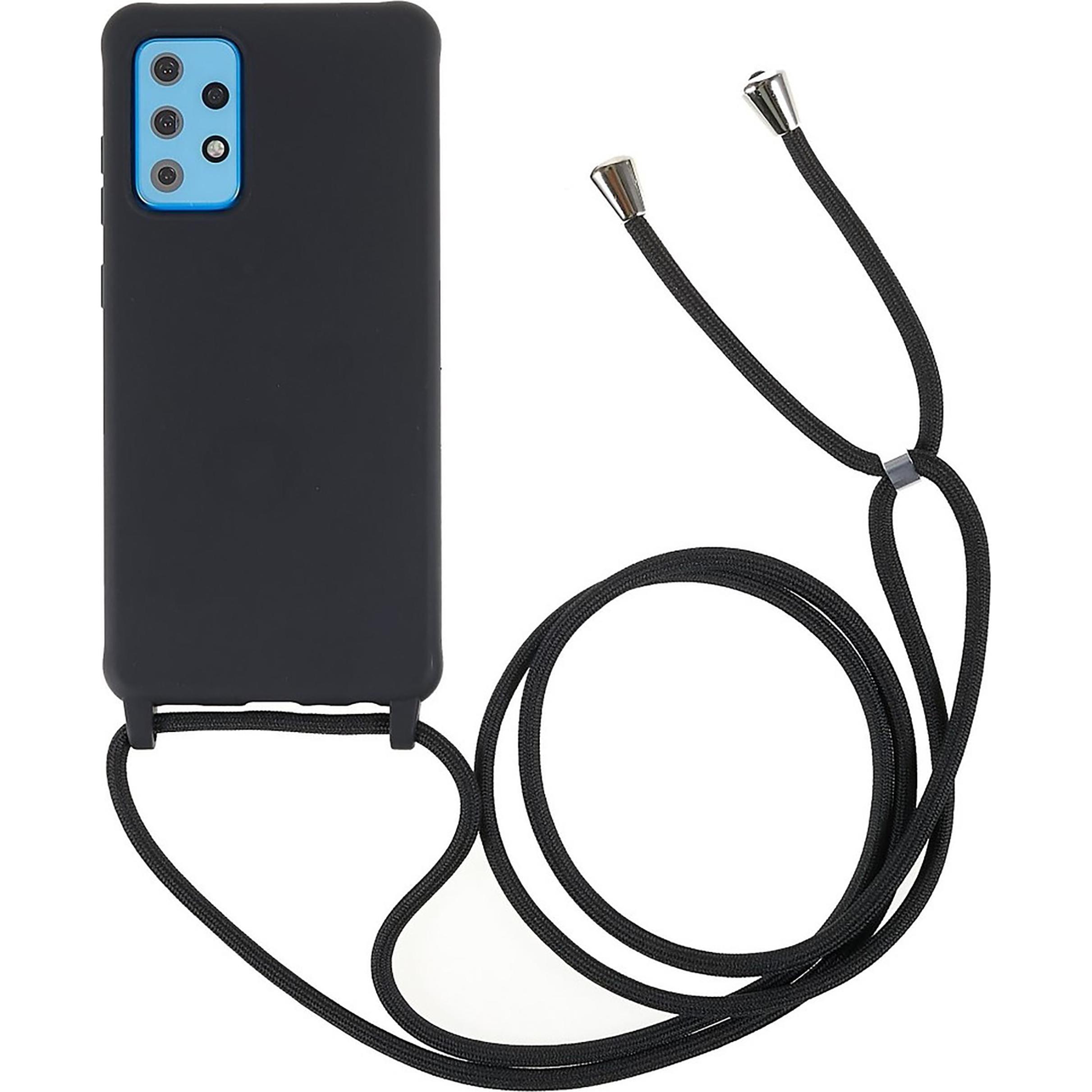 Cazy Handykette Hülle Kompatibel mit Samsung Galaxy A33 - Silikon Handyhülle mit Band Necklace Hülle -, Handykette, Schw...