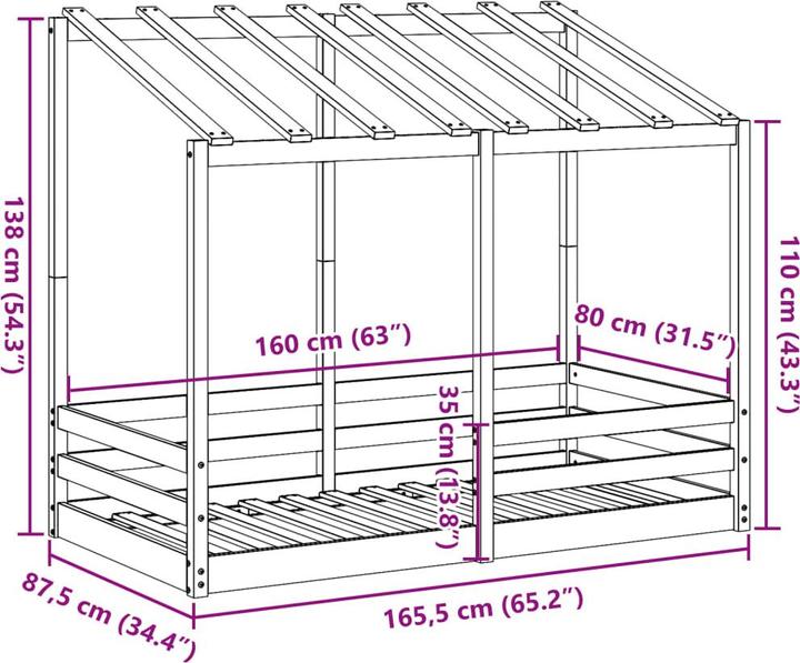 Produktbild vidaXL Kinderbett (80 x 200 cm)