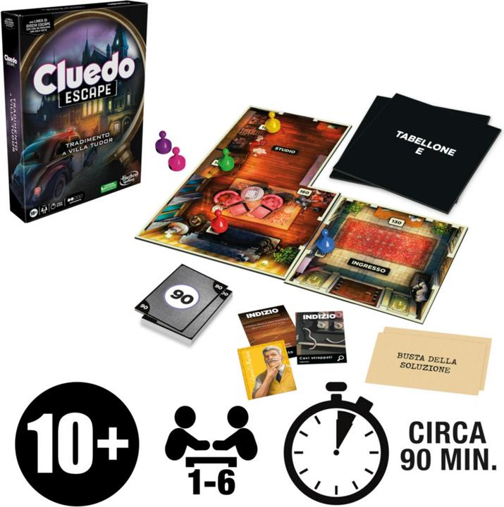 Actual product image Hasbro Cluedo Escape Il Tradimento A Villa Tudor Refresh (Italian)