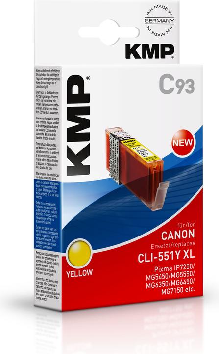 Productafbeelding KMP C93 Inktcartridge geel comp. met Canon CLI-551 Y XL (Y)