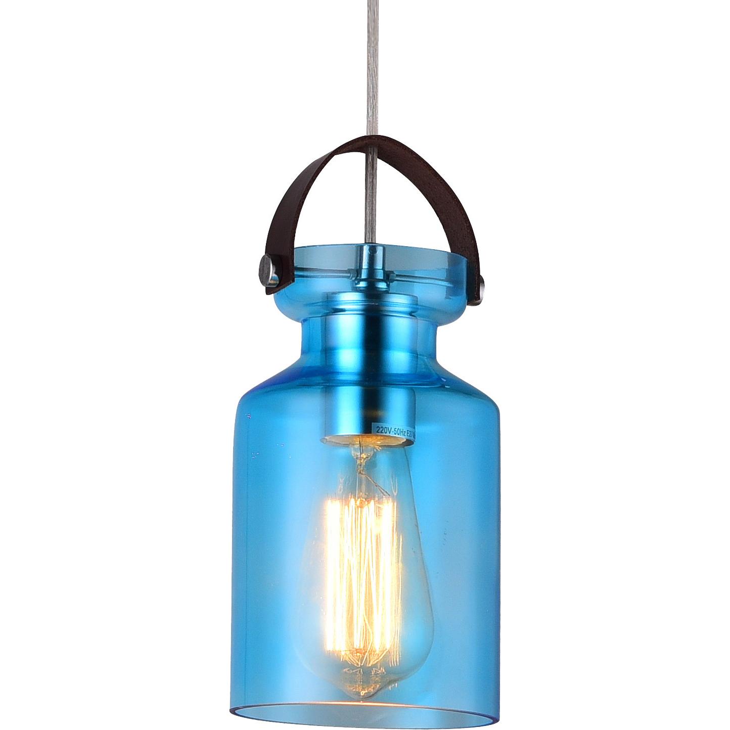 Platinet, Wandleuchte + Deckenleuchte, Pendant light PENDANT LAMP ZEFIR P161051 E27 GLASS BLUE 12x20 (44018) (E27)