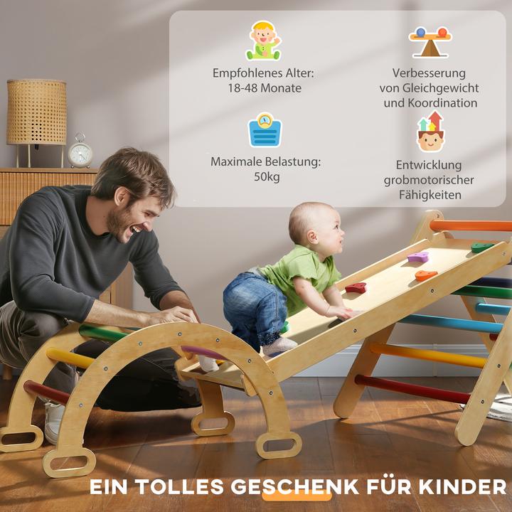 Produktbild Aiyaplay Klettergerüst Kiefernholz, Mehrschichtenplatte Mehrfarbig