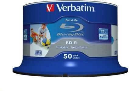 Image du produit Verbatim 1x50 BD-R Blu-Ray 25Go Blu-Ray 6x Speed Datalife No-ID Cakebox (50x)