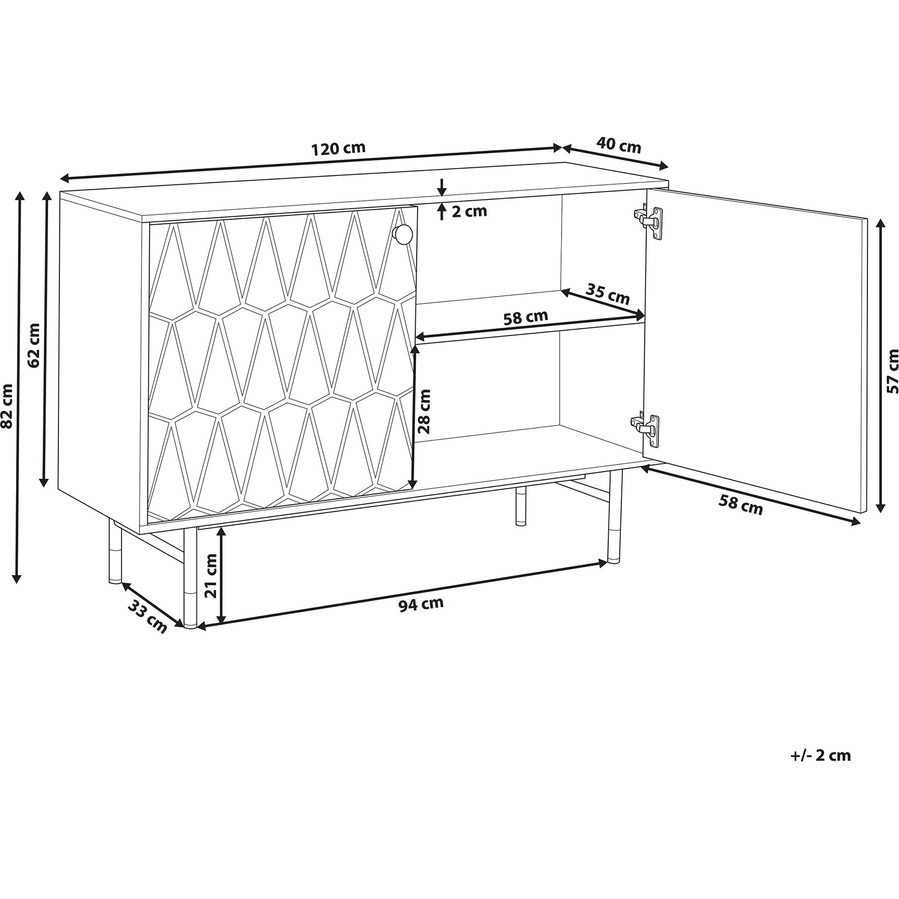 Thumbnail - Beliani, Kommode + Sideboard, Adante (120 x 40 x 82 cm)
