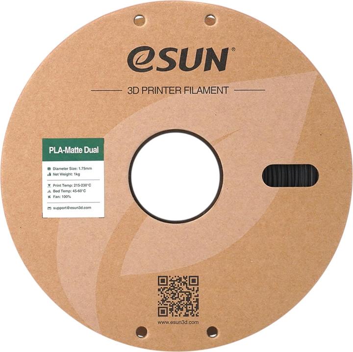 Actual product image eSUN PLA MATTE DUAL 1,75mm BLACK WHITE 1kg (PLA, 1.75 mm, 1360 g, Multicoloured)