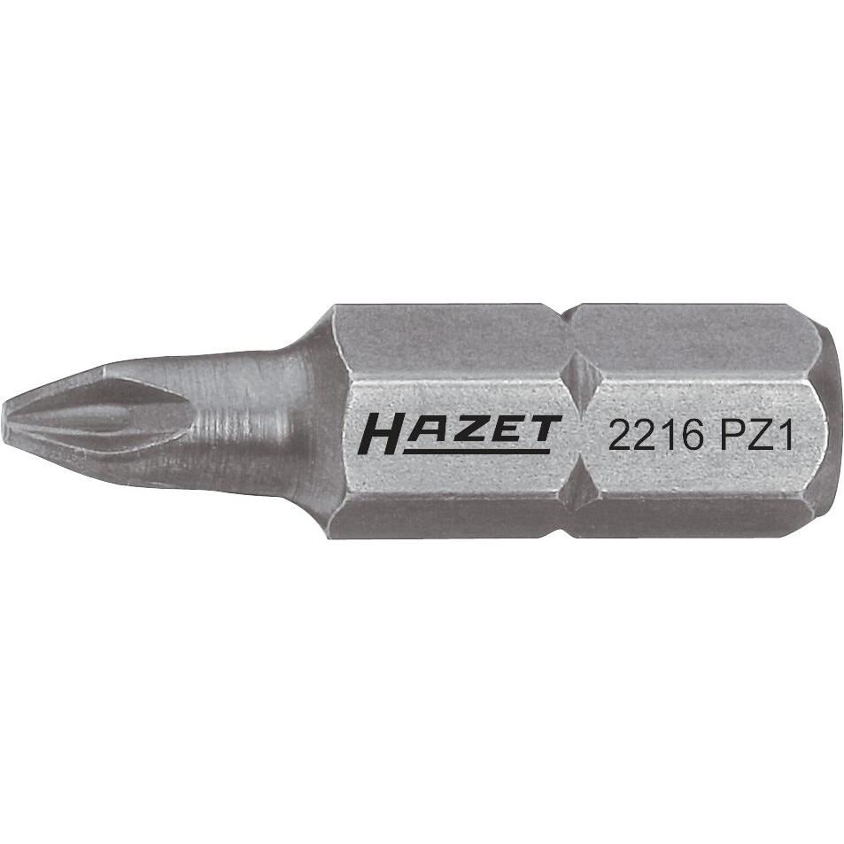 HAZET, Bits, Bit 2216-PZ1 ∙ Sechskant6,3 (1/4 Zoll) ∙ Pozidriv Profil PZ ∙ PZ1 (Kreuz Pozidriv PZ M1)