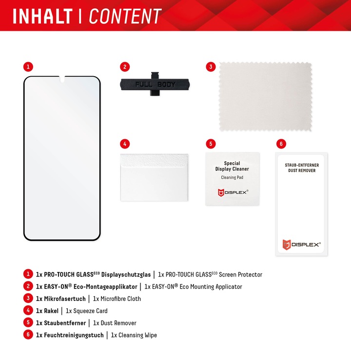 Produktbild Displex Pro Touch Eco Glass, Panzerglas (1 Stück, Samsung Galaxy S23+, Samsung Galaxy S22)