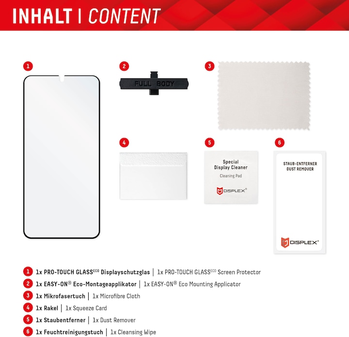 Produktbild Displex Pro Touch Eco Glass, Panzerglas (1 Stück, Samsung Galaxy S22, Samsung Galaxy S23+)