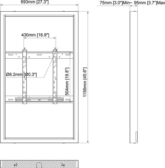 Image du produit Multibrackets Cadre pour moniteur, montage mural, 49"/1157
