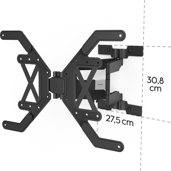 Immagine prodotto Hama Supporto a parete per TV, girevole, inclinabile, extrapiatto, 229 cm (90") fino a 40 kg (Muro, 90", 40 kg)