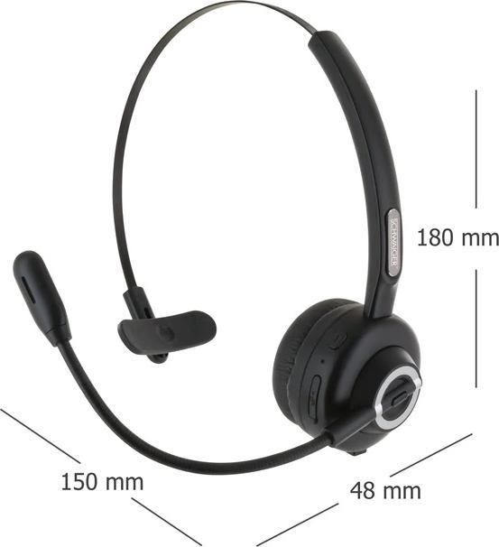 Actual product image Schwaiger Mono Bluetooth Headset with Charging Cradle (Wireless, Micro USB-B)