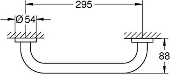 Actual product image Grohe Start QuickFix bath handle, 349mm, adhesive, chrome