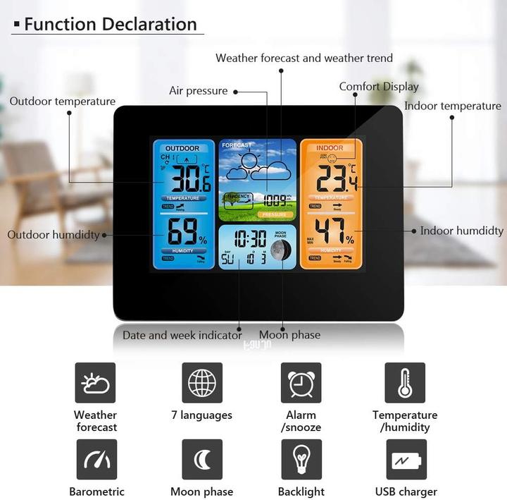 Image du produit Onever Station météo couleur