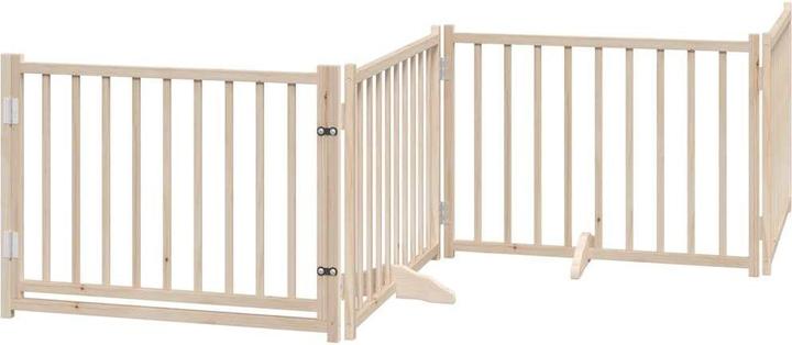 Actual product image vidaXL Hundetor mit Tür Faltbar Hundegitter Schutzgitter 4-tlg. Massivholz Tanne (30 cm)