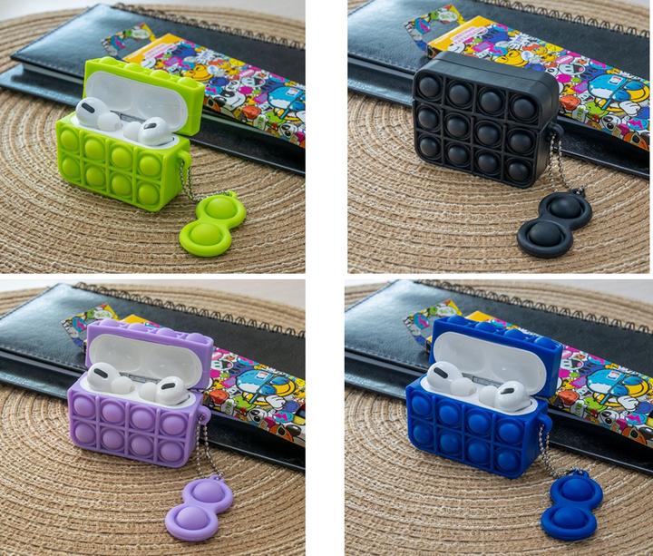 Immagine prodotto Ambiance1 AirPods Pro Custodia Pop it Fidget Nero No.02.4 (Manicotto per cuffie)