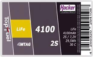 Produktbild Hacker LiFe Pack TF LiFe 4100mAh 2S MTAG (6.60 V, 4100 mAh)