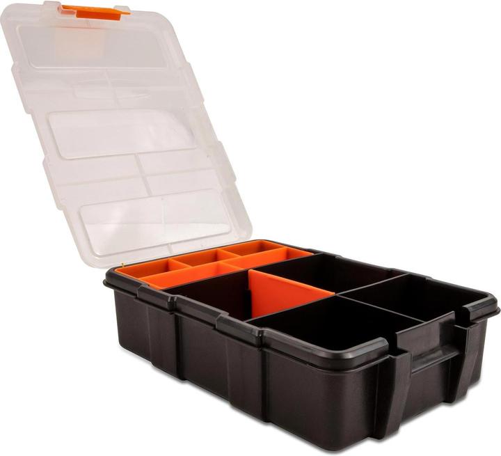 Produktbild Delock Sortimentskasten Orange / Schwarz 11 Fächer