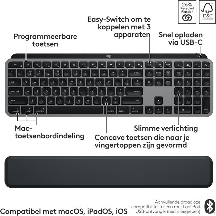 Actual product image Logitech Mx Keys S Combo For Mac (Eng. Int., Wireless)