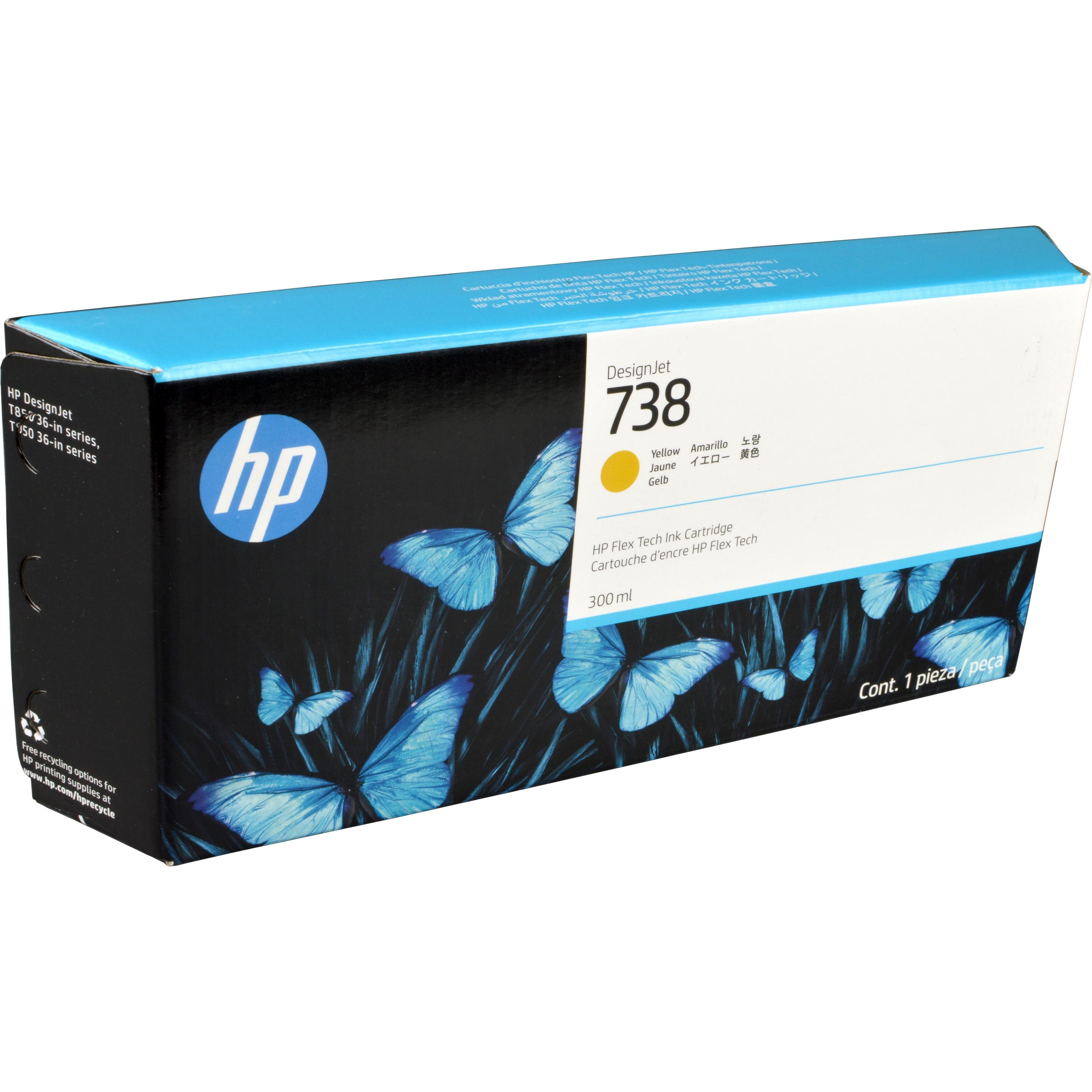 Thumbnail - HP, Druckerpatrone, 738 300-ml Yellow DesignJet Ink Cartridge (Y)