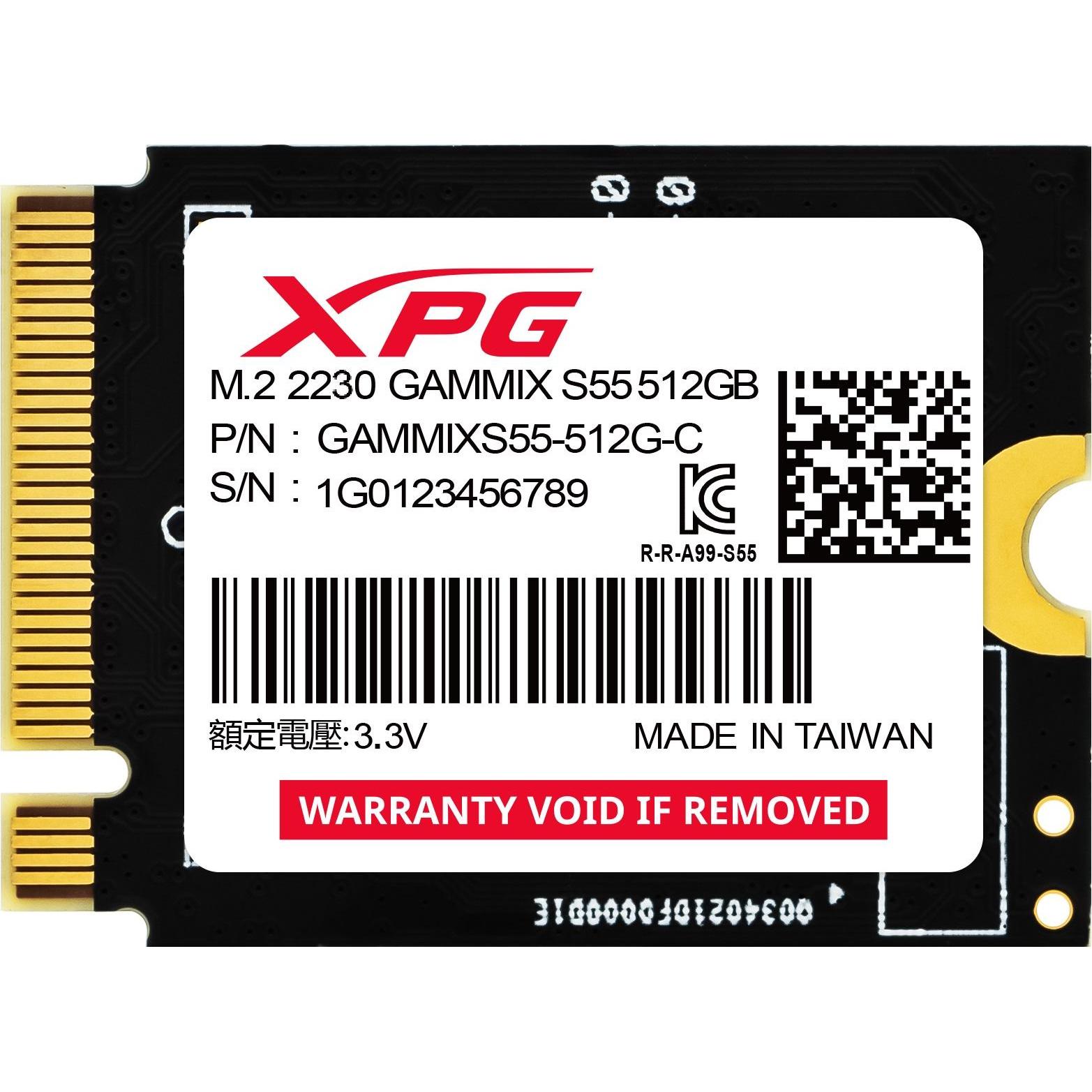 Adata Dysk SSD XPG GAMMIX S55 PCIe /3./s M2230 (512 GB, M.2 2230), SSD