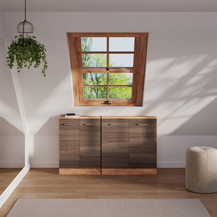 Produktbild Vichy Dachschrägenschrank Rion, Edelgrau/Goldkraft Eiche/Goldkraft Eiche, mit 2 Türen (46 x 46 x 81.60 cm)