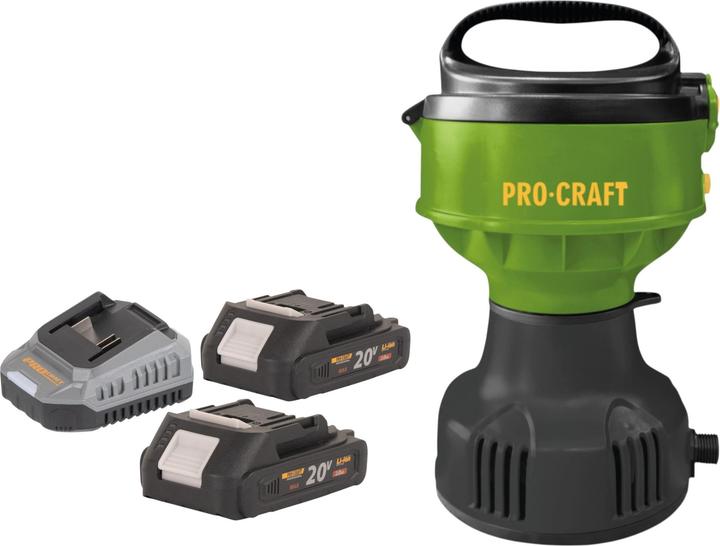 Produktbild Procraft CPN22bb Akku Schwimmpumpe 20 V 3200 l/h + 2x Akku 2,0 Ah + Ladegerät (Gartenpumpe, Regenfasspumpe)