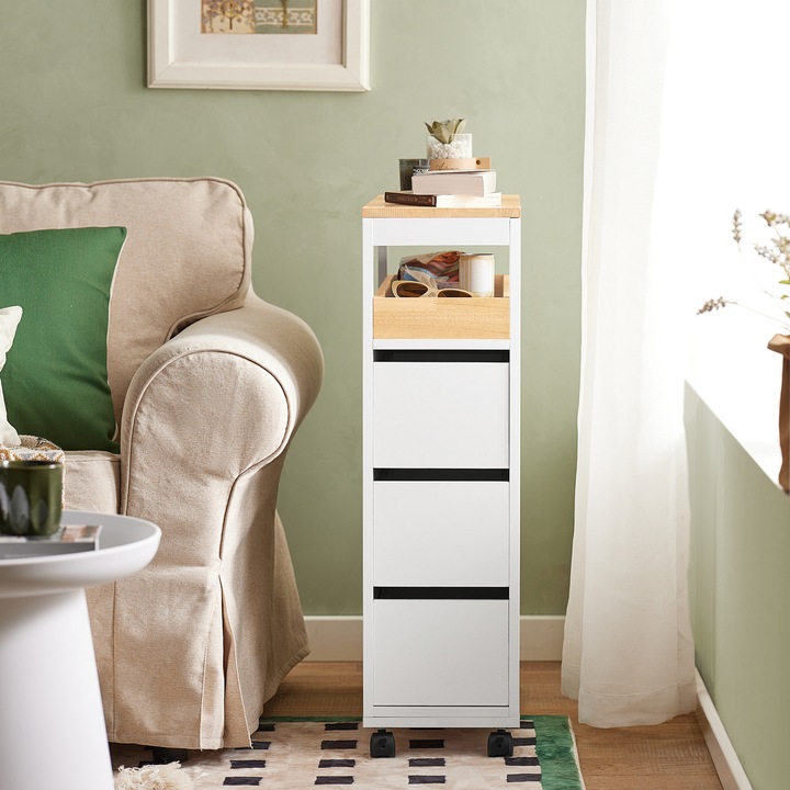 Image du produit SoBuy Étagère en niche avec 3 tiroirs (23 x 65 x 82 cm)