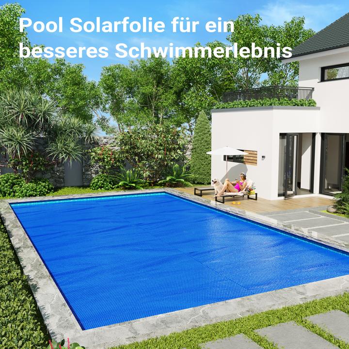 Produktbild Wiltec Pool Solarfolie 5x8m 140µ PE blau Poolabdeckung Solarplane Poolheizung