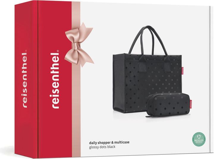 Actual product image reisenthel daily shopper glossy dots black Set2