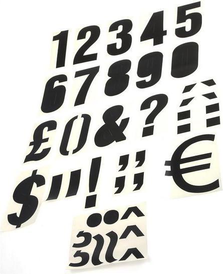 Produktbild RS PRO Labels Zahlen 100mm (13.20 cm, Schwarz)