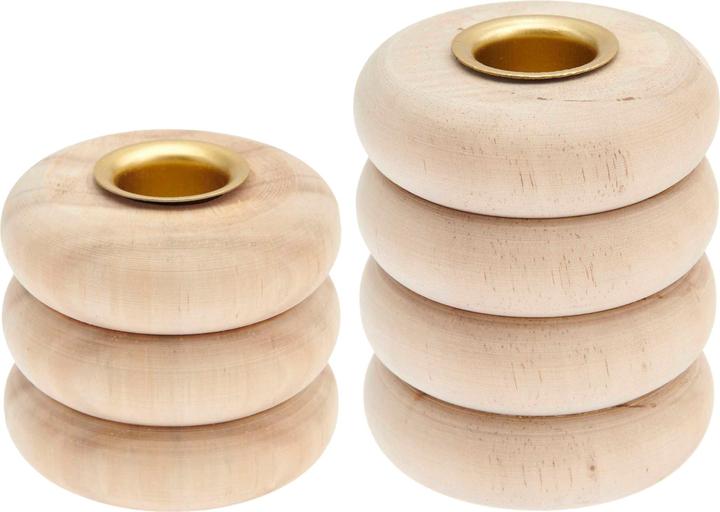 Produktbild Rico Design Kerzenhalter "Ringe", für Stabkerzen Ø 2,4 cm (7 x 7 x 8 cm)