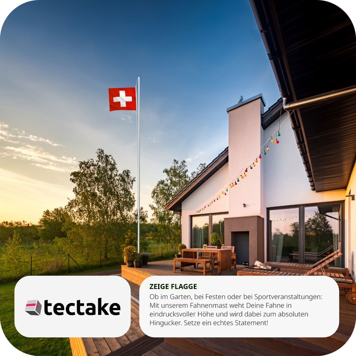 Actual product image tectake Flagpole