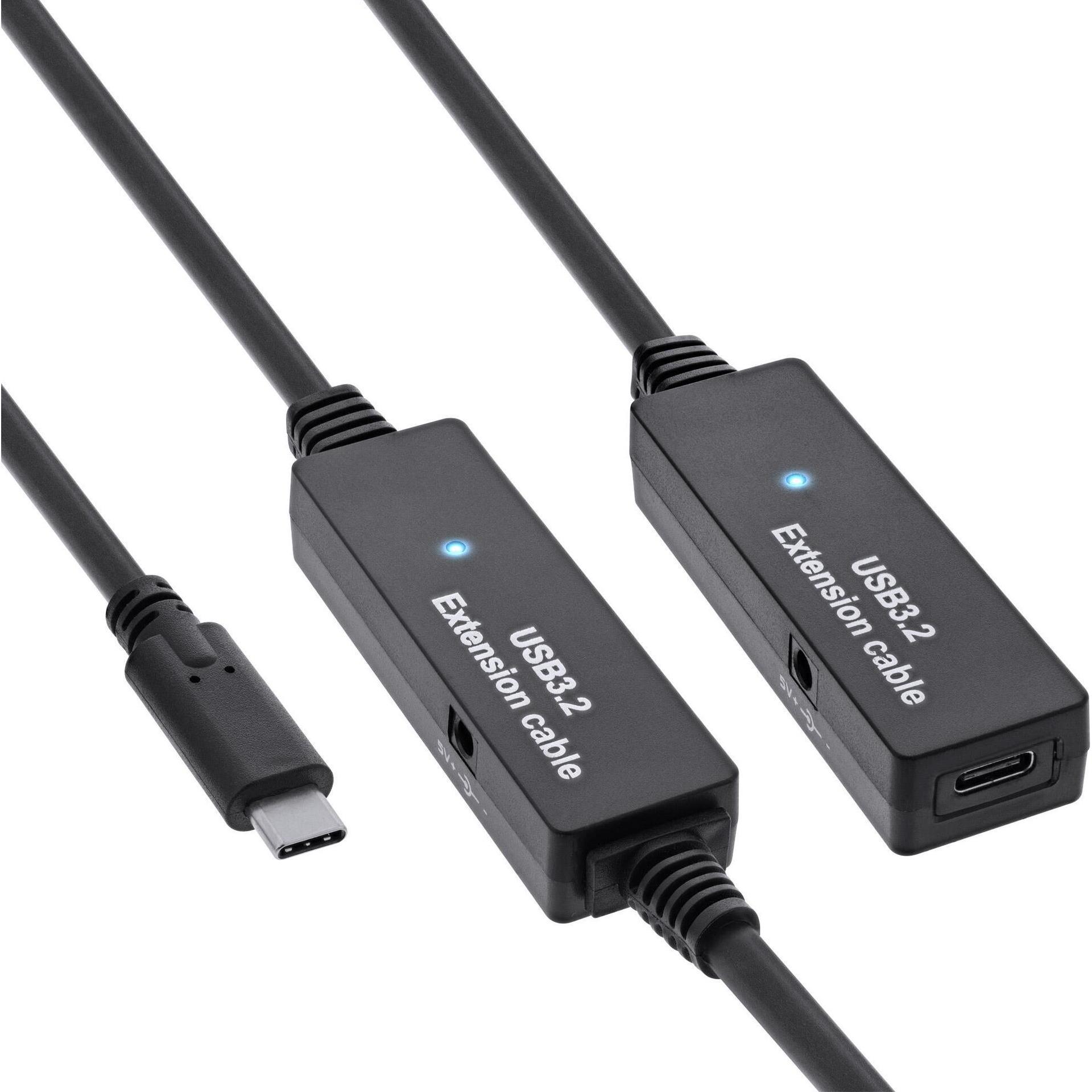InLine USB 3.2 Gen.1 Aktiv-Verlängerung (15 m, USB 3.2 Gen 1), USB Kabel