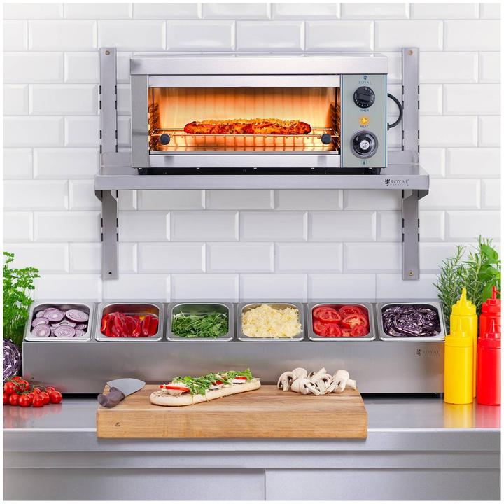 Produktbild Royal Catering GN Aufsatzbord Mit GN Behältern Gastronorm Behälter Gestell Edelstahl 13 Teilig (2.20 l)