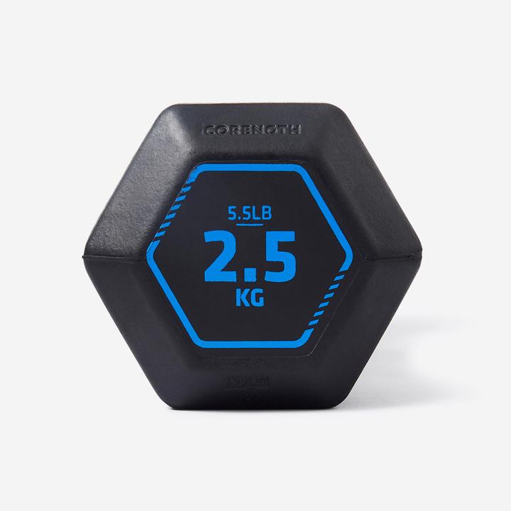 Image du produit Corength Haltère crosstraining musculation - caoutchouc hexagonal (1 x 2,5 kg)