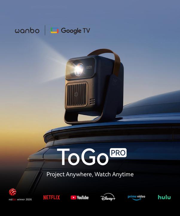 Actual product image Wanbo TOGO PRO, BATTERY POWERED PROJECTOR, GOOGLE TV, 300 ISO, 1080P, WPD34 (Full HD, 300 lm, 1.3:1)